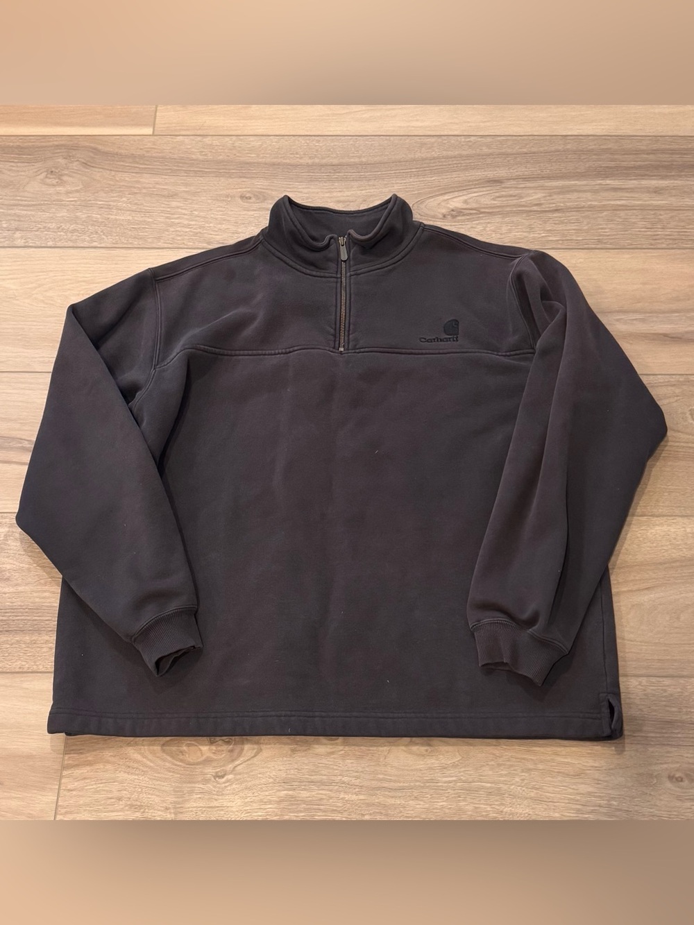 Vintage Carhartt Men’s Dark Gray K188 Mock Neck 1/4 Zip Pullover Size XL